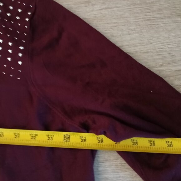 Lane Bryant NWT Dark Red Open Cardigan Sparkle Detail Sweater Sz 22 - Picture 8 of 11